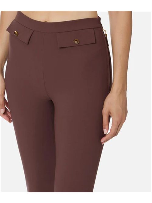 DOUBLE CREPE TROUSERS ELISABETTA FRANCHI | PA12056E2EA3 Coffee